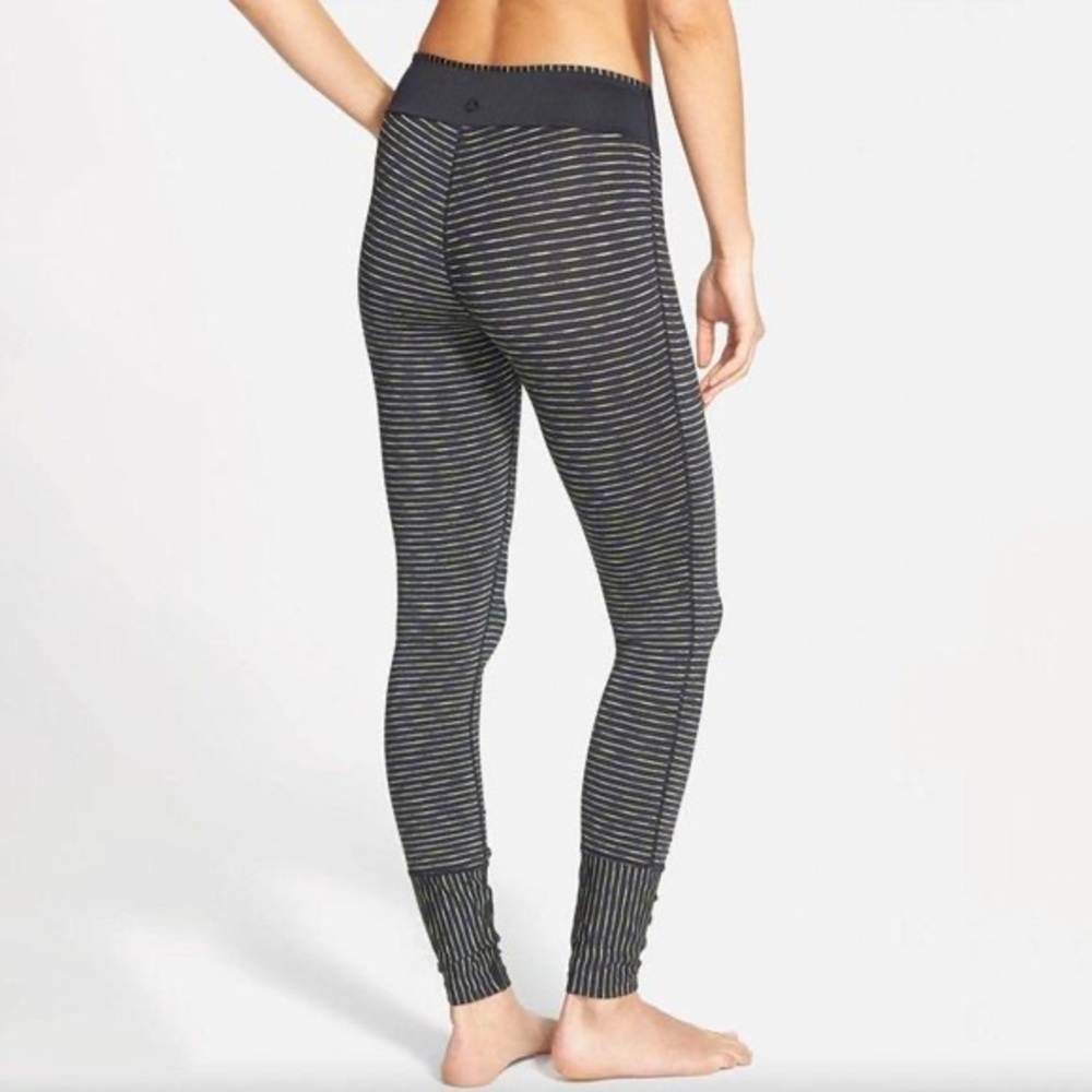 Prana Sapphire legging - black and green striped